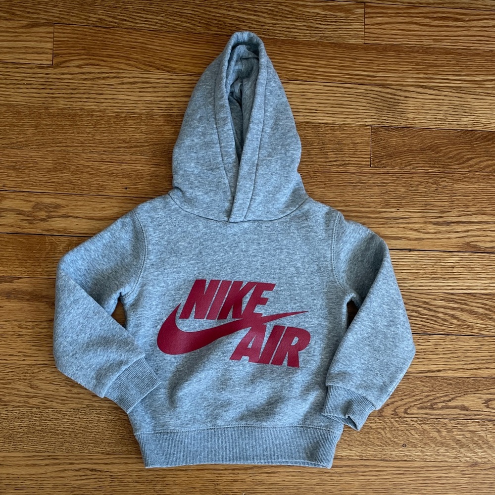 Nike Kids Gray and Red Hoodie
